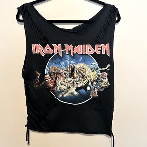 Iron Maiden cut slashed tee